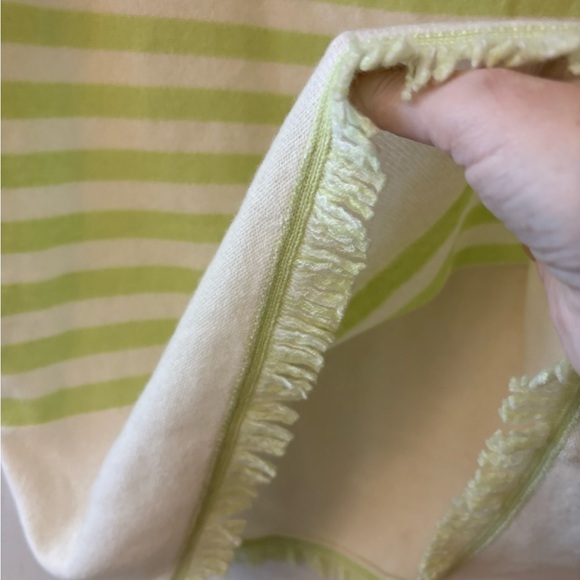 NWT REVOLVE Duffy Lime Cream Cashmere Striped Fringe Sweater - Picture 3 of 6